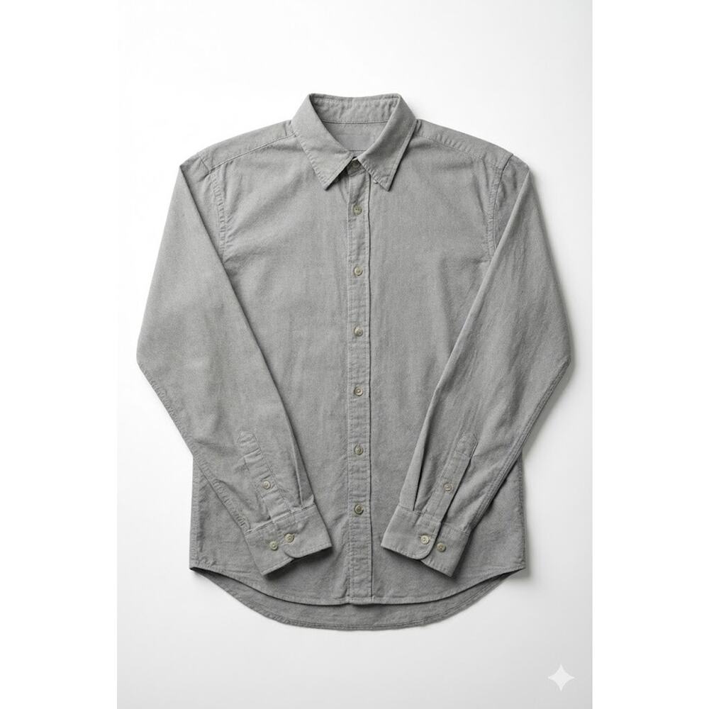 Indigo Palms Men's Button Down Shirt Blue Grey Tencel Cotton Blend Size L